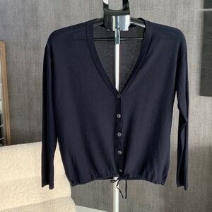 Oui Navy Blue V neck lightweight Cardigan 6
